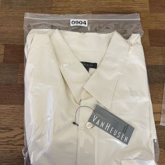 NWT Van Heusen Men's Size 2XL White Button Down Short Sleeve Polo Shirt - Picture 11 of 11